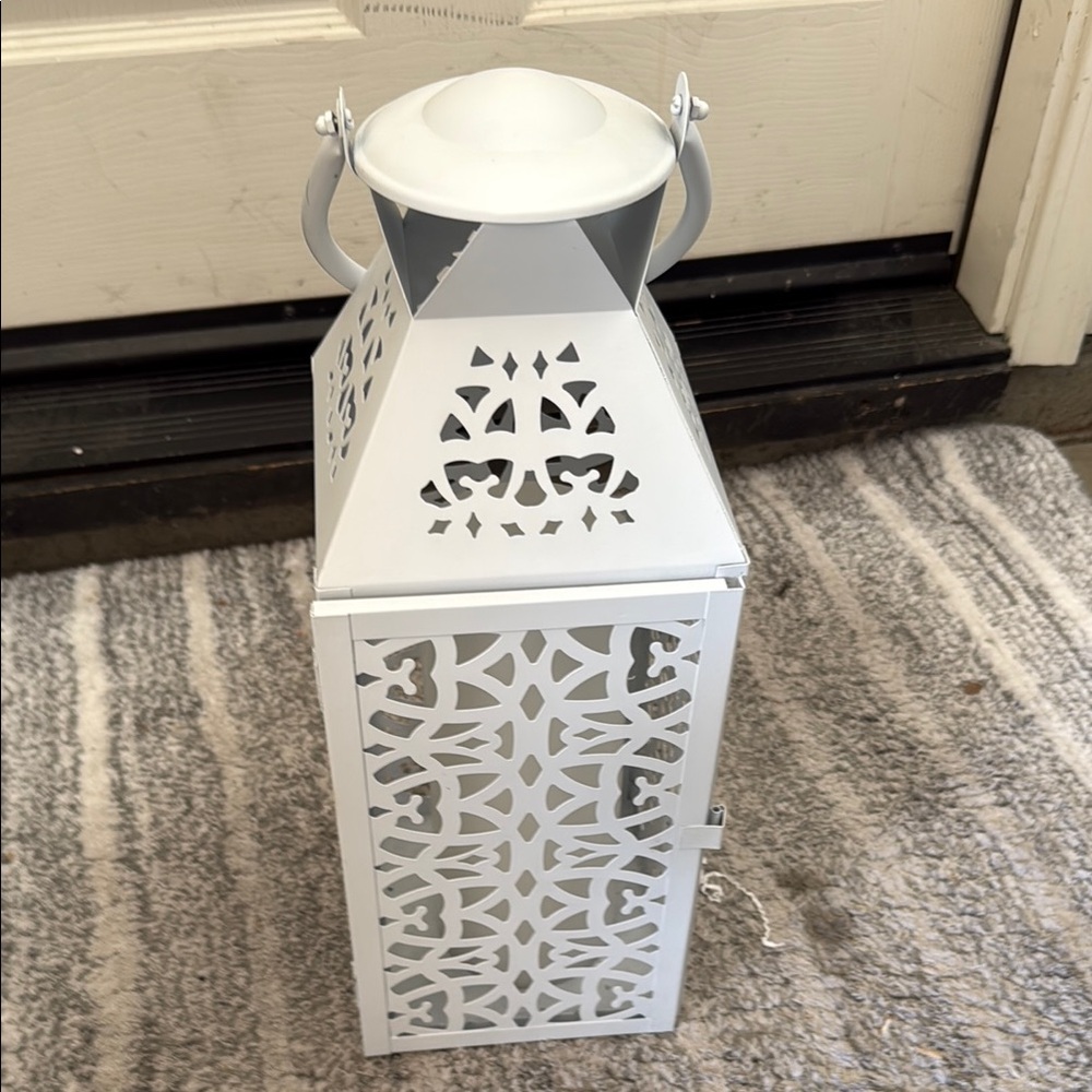 Wedding or Other Use - White Decorative Lantern - Set Of 2 (Large and Small)